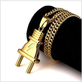 18k Gold Plug Pendant (with chain)-Pendant--Capital Bling