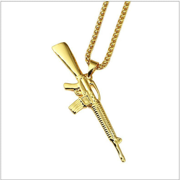 Assault Rifle Pendant (With Chain)-Pendant--Capital Bling