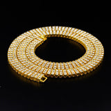 12mm 14k Gold Tripple Row CZ Tennis Chain-Chain--Capital Bling