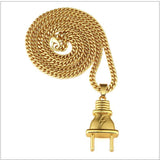 18k Gold Plug Pendant (with chain)-Pendant--Capital Bling