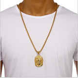 18k Gold Native American Chief Pendant (witch chain)-Pendant--Capital Bling