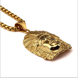 18k Gold Native American Chief Pendant (witch chain)-Pendant--Capital Bling