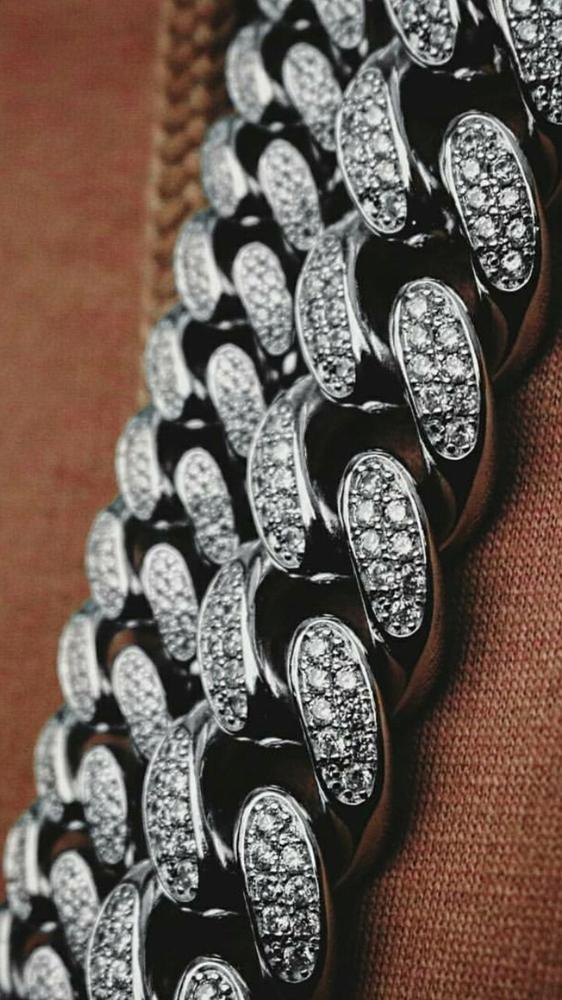 15mm Iced Out Cuban Link CZ Diamond Chain (White Gold) – Icey Bling