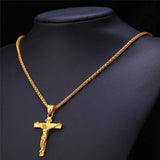 24k Gold Jesus Piece Cross (With Chain)-Pendant--Capital Bling