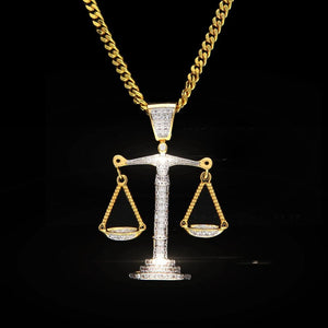 Iced Out 14k Gold Scales Pendants Necklace-Capital Bling