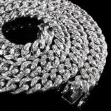 Iced Out 12mm Silver Cuban Link Chain - Capital Bling