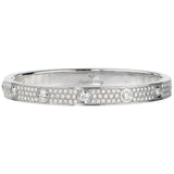 Iced Out Gold Screw Designer Style Bracelet (18k Gold, Rose Gold, Silver) - Capital Bling