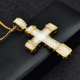 Large Iced Out Bling Cross (with chain)-Pendant--Capital Bling