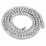 5mm White Gold Single Row CZ Tennis Chain-Chain--Capital Bling