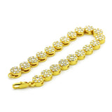 14k Gold Cluster Chain Style Bracelet-Capital Bling
