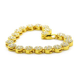 14k Gold Cluster Chain Style Bracelet-Capital Bling