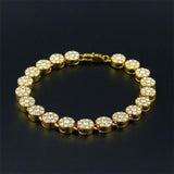 14k Gold Cluster Chain Style Bracelet-Gold-Capital Bling